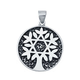 Jewish Star Tree Pendant Round 925 Sterling Silver