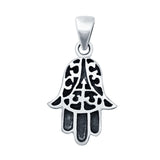 925 Sterling Silver Hamsa Pendant Charm Fashion Jewelry