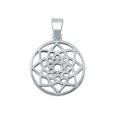 925 Sterling Silver Mandala Pendant Charm Fashion Jewelry
