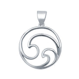 Wave Pendant Charm 925 Sterling Silver Fashion Jewelry