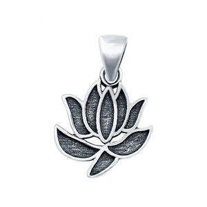 Fashion Jewelry Lotus Pendant Charm 925 Sterling Silver