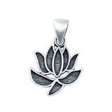 Fashion Jewelry Lotus Pendant Charm 925 Sterling Silver