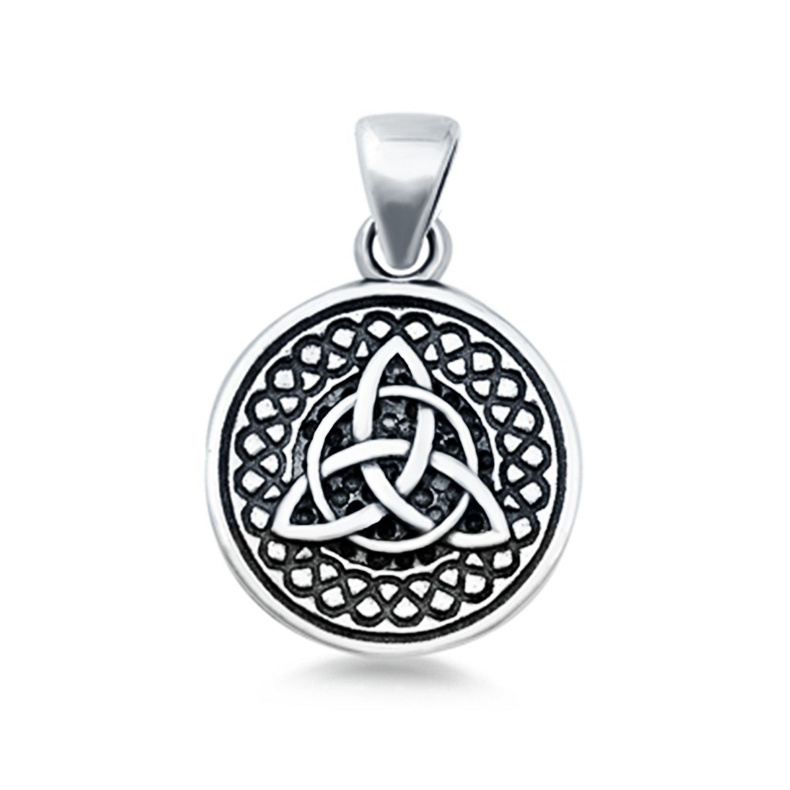 Charm Triquetra Pendant Round 925 Sterling Silver