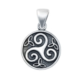 925 Sterling Silver Triskelion Pendant Charm Fashion Jewelry