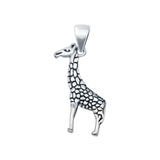 Giraffe Charm Pendant Round 925 Sterling Silver