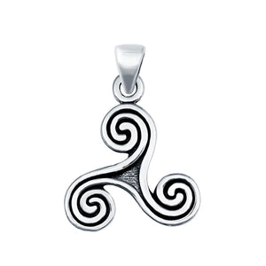 925 Sterling Silver Triskele Charm Pendant