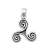 925 Sterling Silver Triskele Charm Pendant