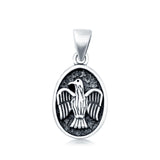 Eagle Pendant Charm Round 925 Sterling Silver