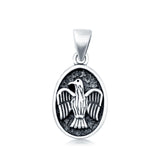 Eagle Pendant Charm Round 925 Sterling Silver