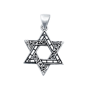 925 Sterling Silver Star of David Charm Pendant Fashion Jewelry