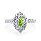 Art Deco Marquise Wedding Ring Simulated Cubic Zirconia 925 Sterling Silver