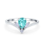 Art Deco Engagement Ring Marquise Simulated Cubic Zirconia 925 Sterling Silver