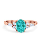 Art Deco Oval Wedding Ring Marquise Simulated Cubic Zirconia 925 Sterling Silver