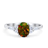 Art Deco Oval Wedding Ring Marquise Simulated Cubic Zirconia 925 Sterling Silver