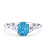 Art Deco Oval Wedding Ring Marquise Simulated Cubic Zirconia 925 Sterling Silver