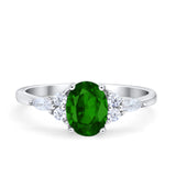 Art Deco Oval Wedding Ring Marquise Simulated Cubic Zirconia 925 Sterling Silver