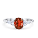 Art Deco Oval Wedding Ring Marquise Simulated Cubic Zirconia 925 Sterling Silver