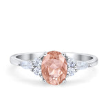 Art Deco Oval Wedding Ring Marquise Simulated Cubic Zirconia 925 Sterling Silver