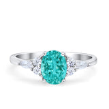 Art Deco Oval Wedding Ring Marquise Simulated Cubic Zirconia 925 Sterling Silver