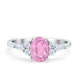 Art Deco Oval Wedding Ring Marquise Simulated Cubic Zirconia 925 Sterling Silver