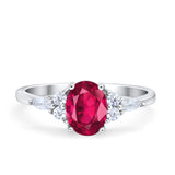 Art Deco Oval Wedding Ring Marquise Simulated Cubic Zirconia 925 Sterling Silver