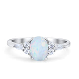 Art Deco Oval Wedding Ring Marquise Simulated Cubic Zirconia 925 Sterling Silver