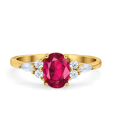Art Deco Oval Wedding Ring Marquise Simulated Cubic Zirconia 925 Sterling Silver