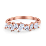 Art Deco Wedding Ring Baguette Eternity Simulated CZ 925 Sterling Silver