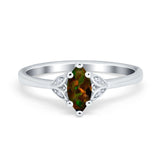 Marquise Art Deco Engagement Ring Simulated Cubic Zirconia 925 Sterling Silver