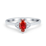 Marquise Art Deco Engagement Ring Simulated Cubic Zirconia 925 Sterling Silver