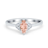 Marquise Art Deco Engagement Ring Simulated Cubic Zirconia 925 Sterling Silver