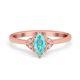 Marquise Art Deco Engagement Ring Simulated Cubic Zirconia 925 Sterling Silver