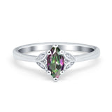 Marquise Art Deco Engagement Ring Simulated Cubic Zirconia 925 Sterling Silver
