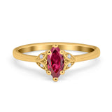 Marquise Art Deco Engagement Ring Simulated Cubic Zirconia 925 Sterling Silver