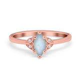 Marquise Art Deco Engagement Ring Simulated Cubic Zirconia 925 Sterling Silver