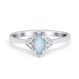 Marquise Art Deco Engagement Ring Simulated Cubic Zirconia 925 Sterling Silver