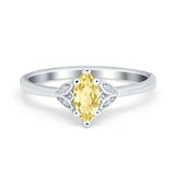 Marquise Art Deco Engagement Ring Simulated Cubic Zirconia 925 Sterling Silver