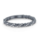 Infinity Twisted Wedding Stackable Eternity Rings Simulated CZ 925 Sterling Silver