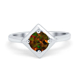Round Solitaire Engagement Ring Simulated Cubic Zirconia 925 Sterling Silver