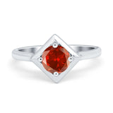 Round Solitaire Engagement Ring Simulated Cubic Zirconia 925 Sterling Silver