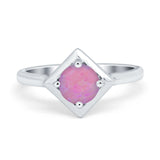 Round Solitaire Engagement Ring Simulated Cubic Zirconia 925 Sterling Silver