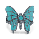 Beautiful Butterfly Ring Solitaire Simulated Turquoise 925 Sterling Silver