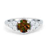 Filigree Wedding Ring Round Simulated Cubic Zirconia 925 Sterling Silver