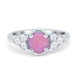 Filigree Wedding Ring Round Simulated Cubic Zirconia 925 Sterling Silver