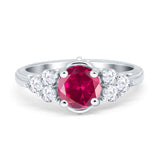 Filigree Wedding Ring Round Simulated Cubic Zirconia 925 Sterling Silver