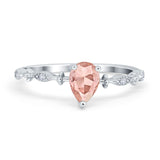 Teardrop Wedding Ring Simulated Cubic Zirconia 925 Sterling Silver