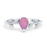 Teardrop Engagement Ring Pear Simulated Cubic Zirconia 925 Sterling Silver