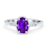 Vintage Style Wedding Ring Round Simulated Cubic Zirconia 925 Sterling Silver