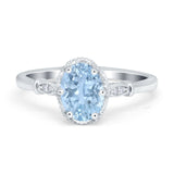 Vintage Style Wedding Ring Round Simulated Cubic Zirconia 925 Sterling Silver