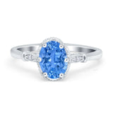 Vintage Style Wedding Ring Round Simulated Cubic Zirconia 925 Sterling Silver